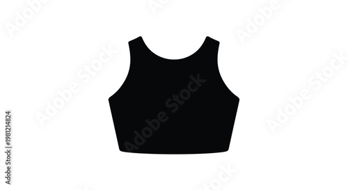 Black vest garment isolated on a white background silhouette
