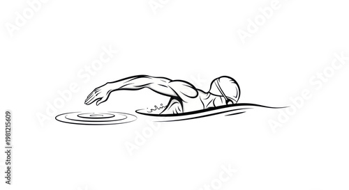 Dynamic Freestyle Swimmer in Action