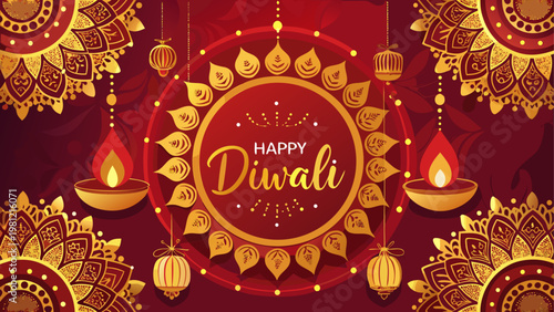 Intricate golden emblem with floral and geometric patterns