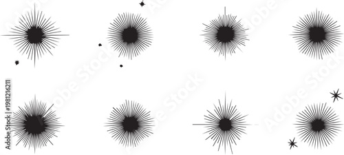 Minimalist clock faces with geometric patterns and star motifs Vector