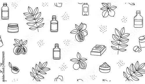 Minimal Terminalia Chebula Haritaki Seamless Pattern Vector