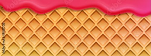 Square structured wafer biscuit texture with repeating pattern, crunchy dessert background for clean layouts and templates, wafer biscuit texture