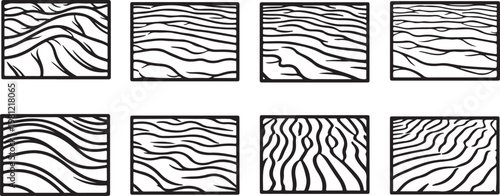 Zebra stripe patterns in black and white art compositions Vector