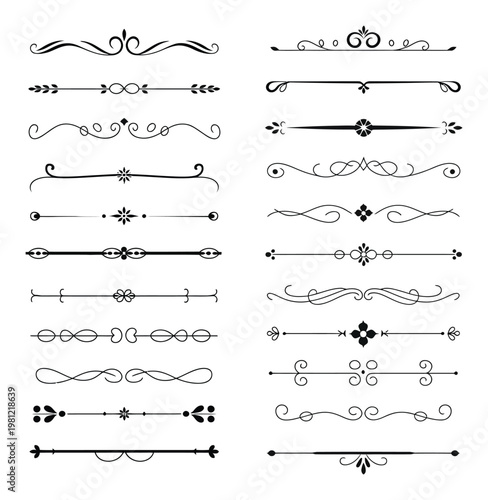 Collection of Decorative Ornamental Dividers and Borders