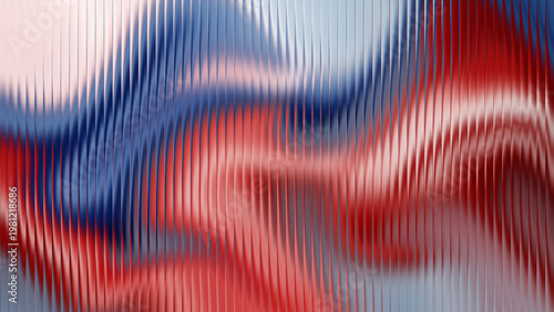 Quadro su tela Wavy Red Blue White Abstract Pattern with Vertical Lines for Memorial Day Backgr