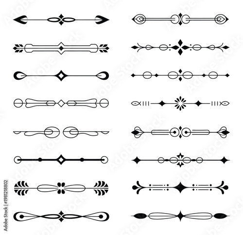 Collection of Decorative Ornate Line Dividers and Borders