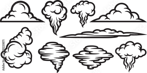 A collection of illustrated creatures and objects in various styles Vector