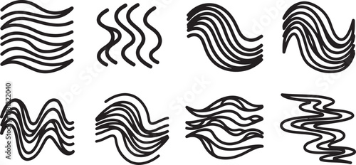 Intricate black and white line art showcasing swirling organic patterns Vector