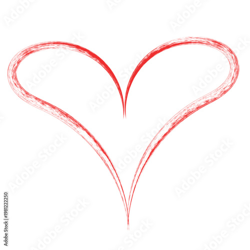 Red hand drawn brush stroke heart icon vector illustration