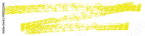 Yellow highlighter brush stroke design element, underline stroke vector illustration