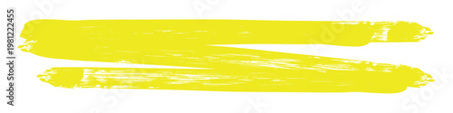 Yellow highlighter brush stroke design element, underline stroke vector illustration
