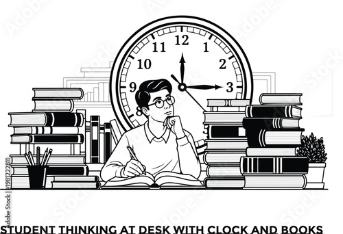 Funny cartoon vector illustration of a man working in the office on the phone and at a library computer while a woman eats food in this humorous business comic gag