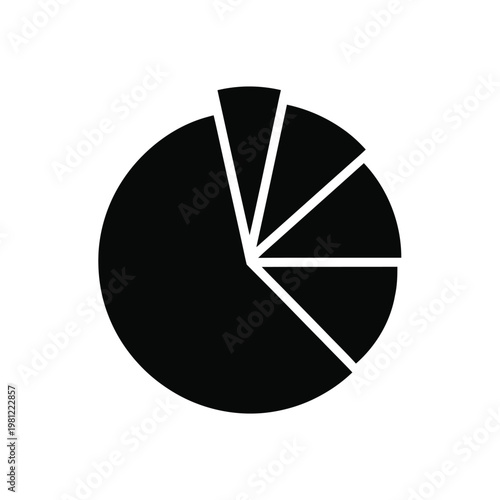 Photos A black and white pie chart illustration displays proportional data segments ill