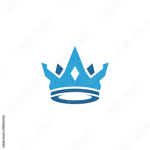 Blue Crown Icon Royal Symbol.