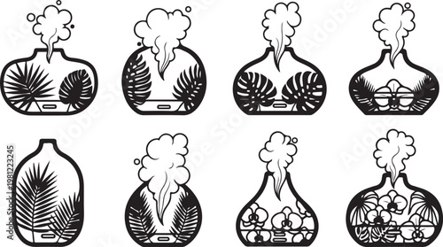 A series of black and white line drawings depicting various dance poses Vector