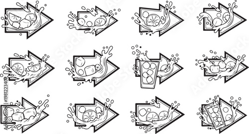 Step-by-step mechanical assembly process illustrated with exploded views Vector