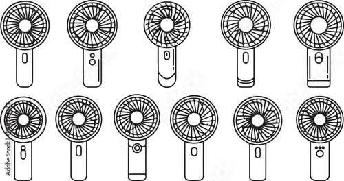 Illustrations of various bicycle wheel designs with different spokes and hubs Vector