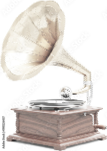 Vintage Gramophone for Retro Music Listening and Antique Audio Entertainment in Classic