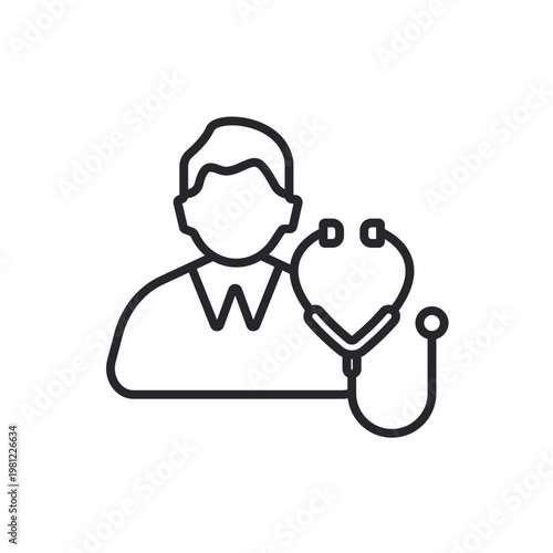 doctor icons outline and Flat Style,transparent background