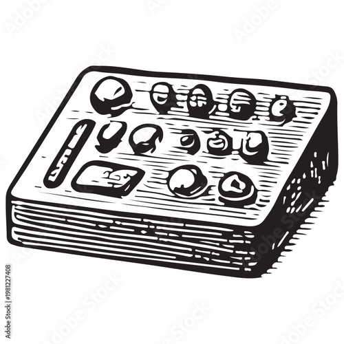 Audio Mixer Control Console Sound Engineering Music Studio Equipment Illustration