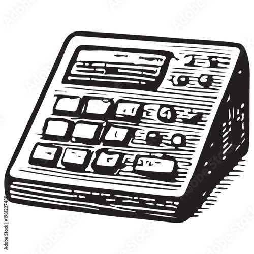 Digital Music Sampler Drum Machine Beat Maker Audio Production Equipment Illustration