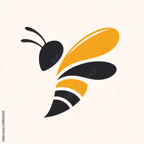 Simple stylized bee graphic icon in black and yellow colors with sweet treats stylized minimalist honeybee apiarist beekeeper children illustration character cheerful pollinator pollination