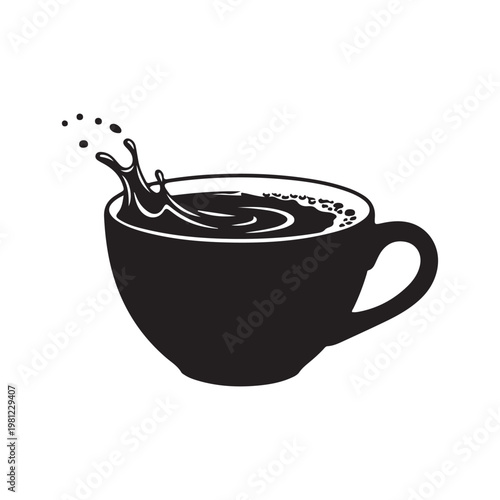 Cup of Coffee and Tea Splash Vector Illustration