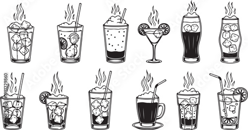 Assorted decorative vases with intricate floral and geometric designs Vector