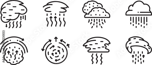 A collection of simple sketches of food items and cooking utensils Vector