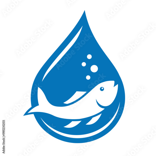 Minimal Salmon Oil Icon – DHA Omega 3 Brain Development Symbol