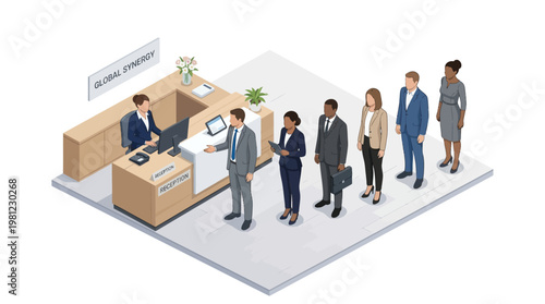 Business People Waiting Reception.