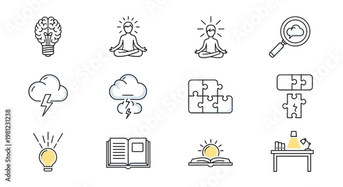 Icons of thinking and learning.