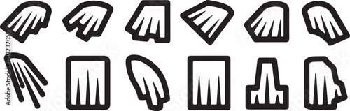 Black and white icons representing various professions and activities Vector