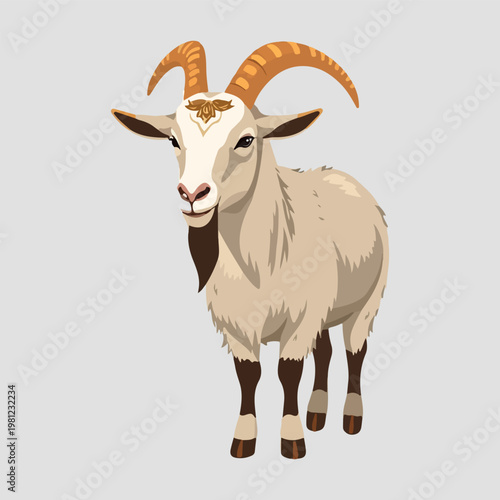 Eid Al Adha Goat Silhouette Flat Black Minimal Vector Isolated on White Background