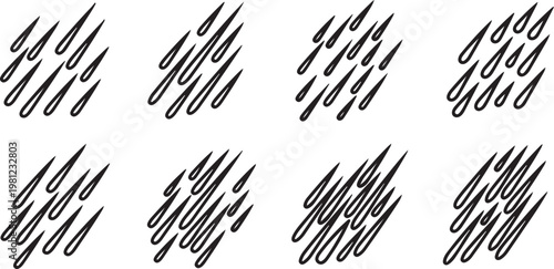 Modern abstract art featuring various dynamic brush strokes and patterns Vector