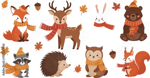 Whimsical cartoon animals engaging in playful activities together Vector