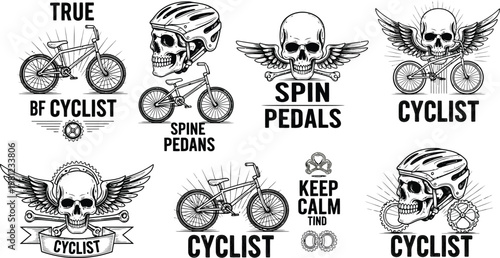 Vintage bicycles and motorcycles in a classic illustration style Vector