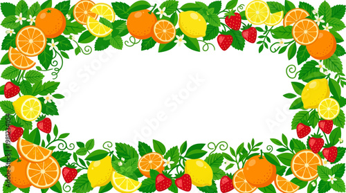 Fresh Fruit Border Illustration.