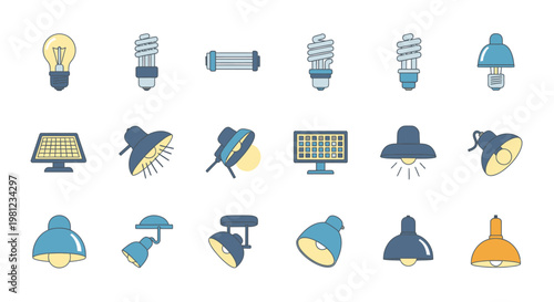 Collection of various light bulbs.