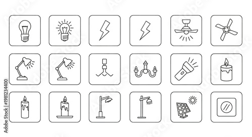 Collection of various energy icons.