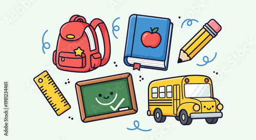 School Bus and Education Supplies.