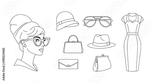 Woman wearing glasses and fashion accessories.