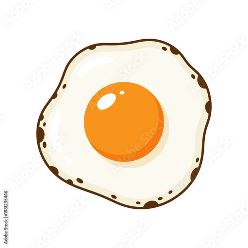 A perfectly cooked sunny-side-up fried egg with a bright yellow yolk and crispy edges.