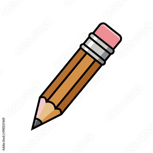 A classic wooden pencil with a pink eraser is sharply sharpened and ready for writing or drawing tasks.