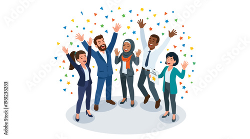 Diverse Group Celebrating Success.