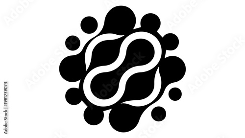 Colorful abstract molecular or droplet logo with rainbow gradient abstract art abstract molecular structure interconnected