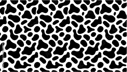 Black and white cow print pattern seamless textile background with animal print, pattern design