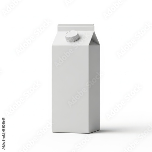 A plain white carton with a screw cap on a white background with subtle shadow.