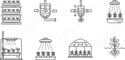 Various icons representing different types of charts and data visualizations Vector