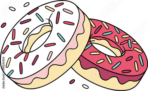 Single Sweet Donut Food Item. Glazed Donut Isolated Food Object. Fresh Donut Round Bakery Treat. Single Donut Dessert Food Element. Sweet Donut Bakery Snack Item. Isolated Donut Sugary Food Treat.